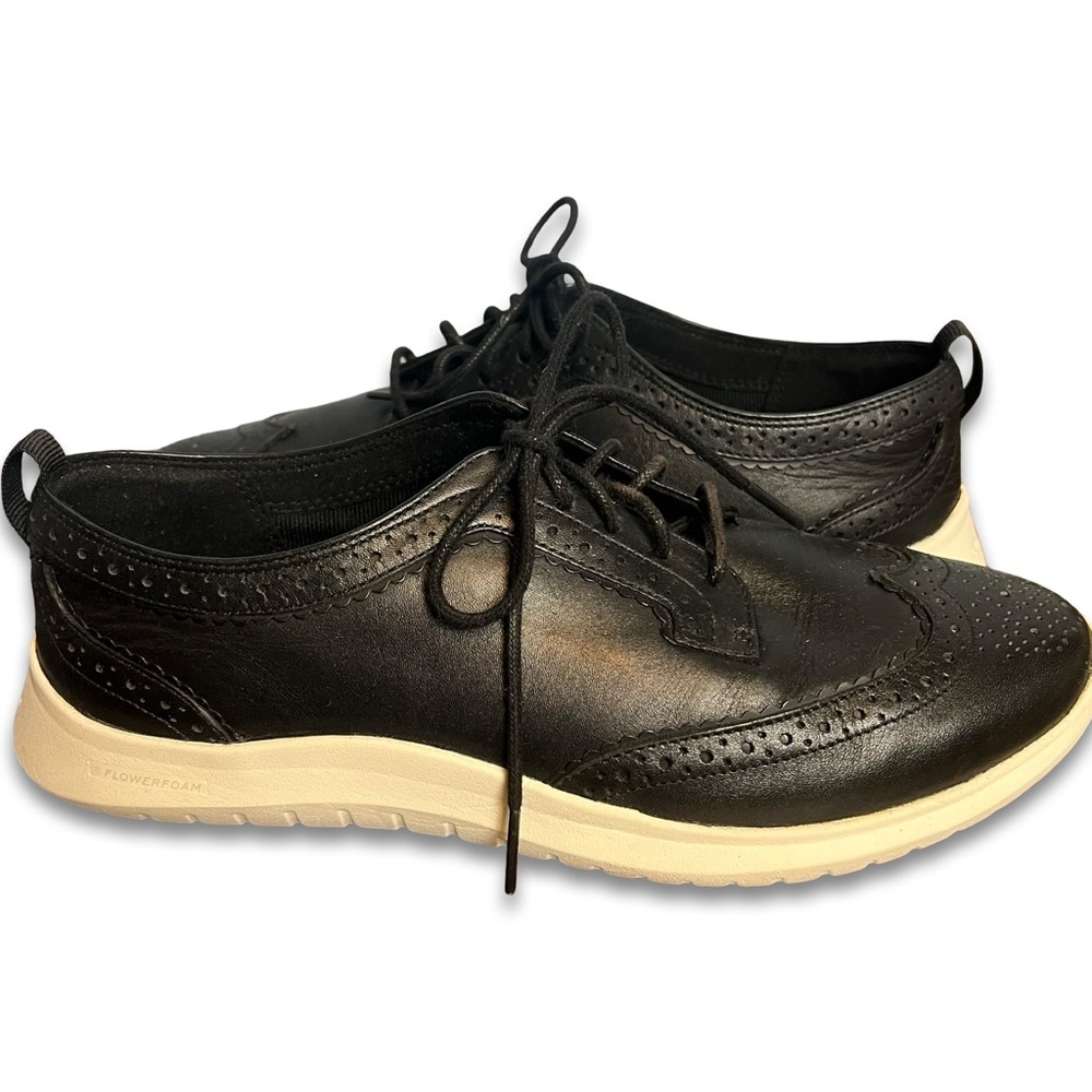 Cole Haan Women’s ZERØGRAND Meritt Wingtip Oxford Sneaker Black Leather Sz. 6.5B